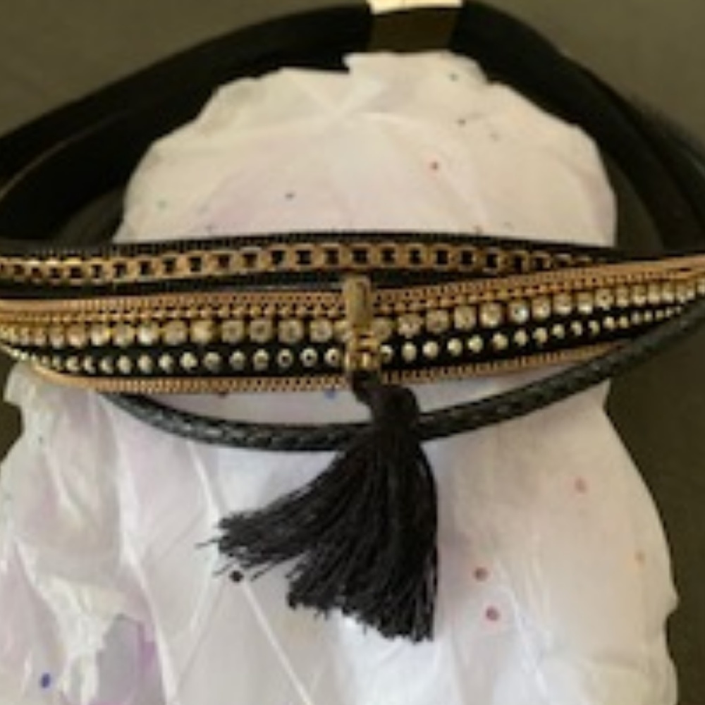 Versatile Gold Silver Black Choker / Bracelet